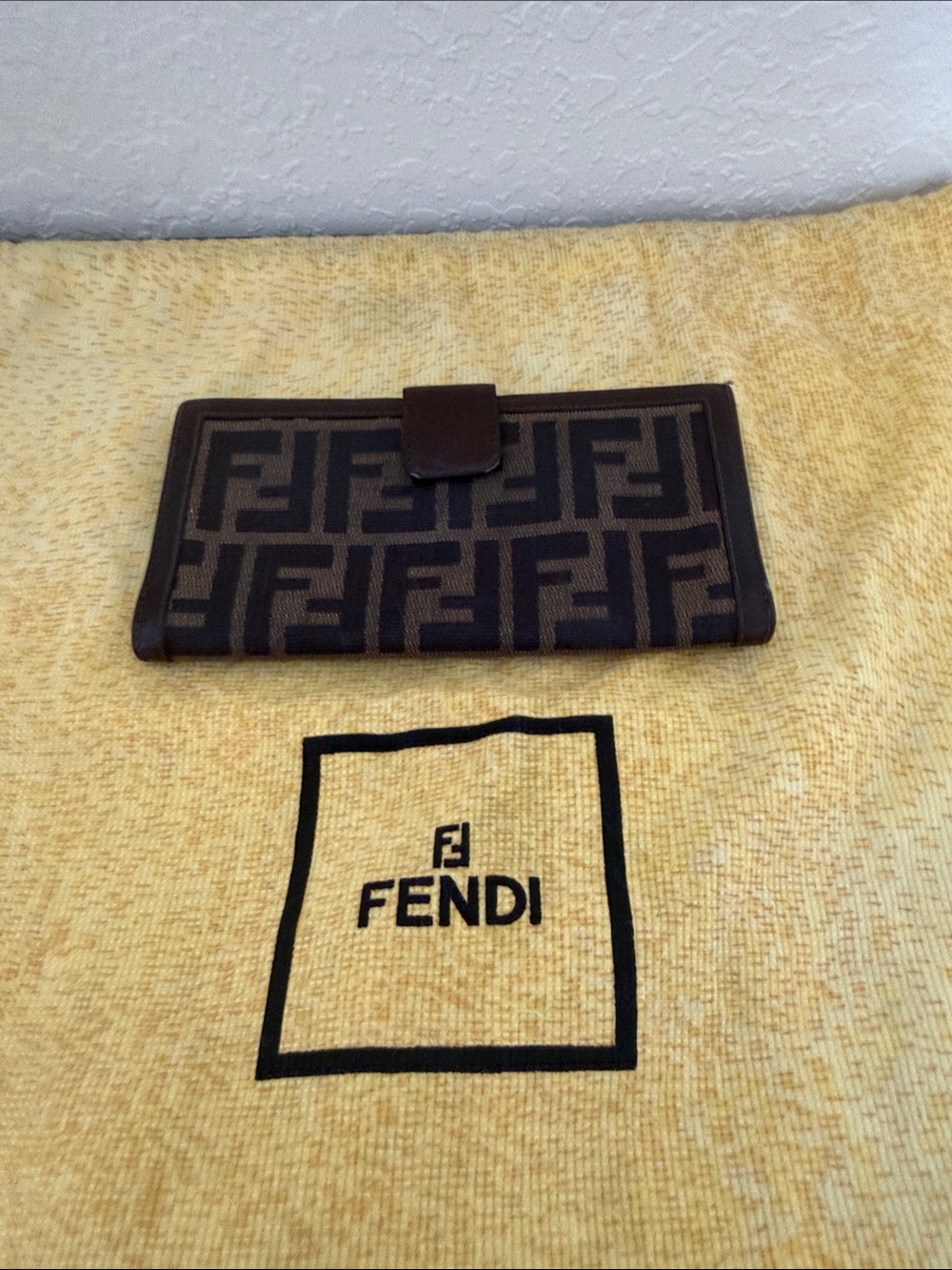 Fendi Brown and Dark Brown FF Canvas Continental Wallet
